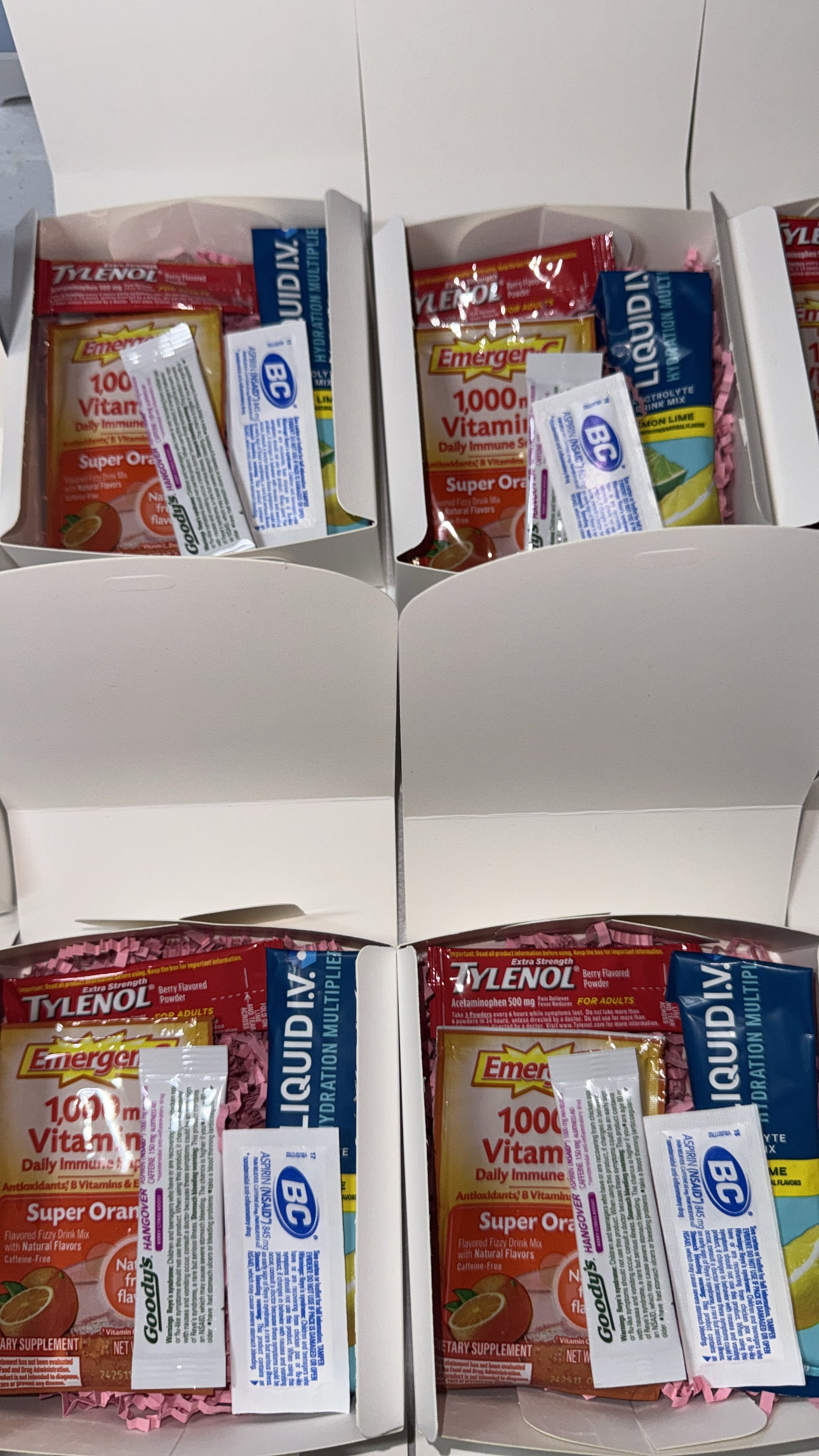 Custom hangover kits