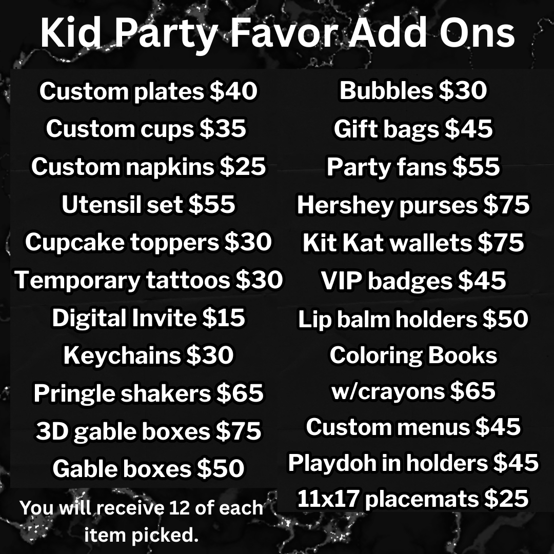 Kid Party Favor Add Ons