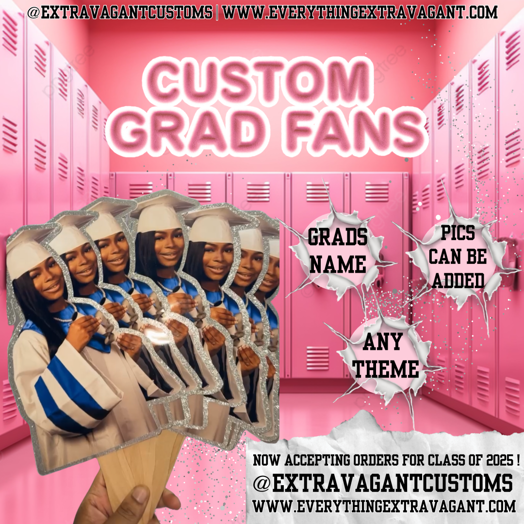 Custom Grad Fans – Extravagant Customs